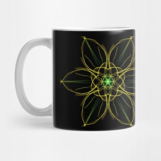 Green and yellow flower geometric design Mug